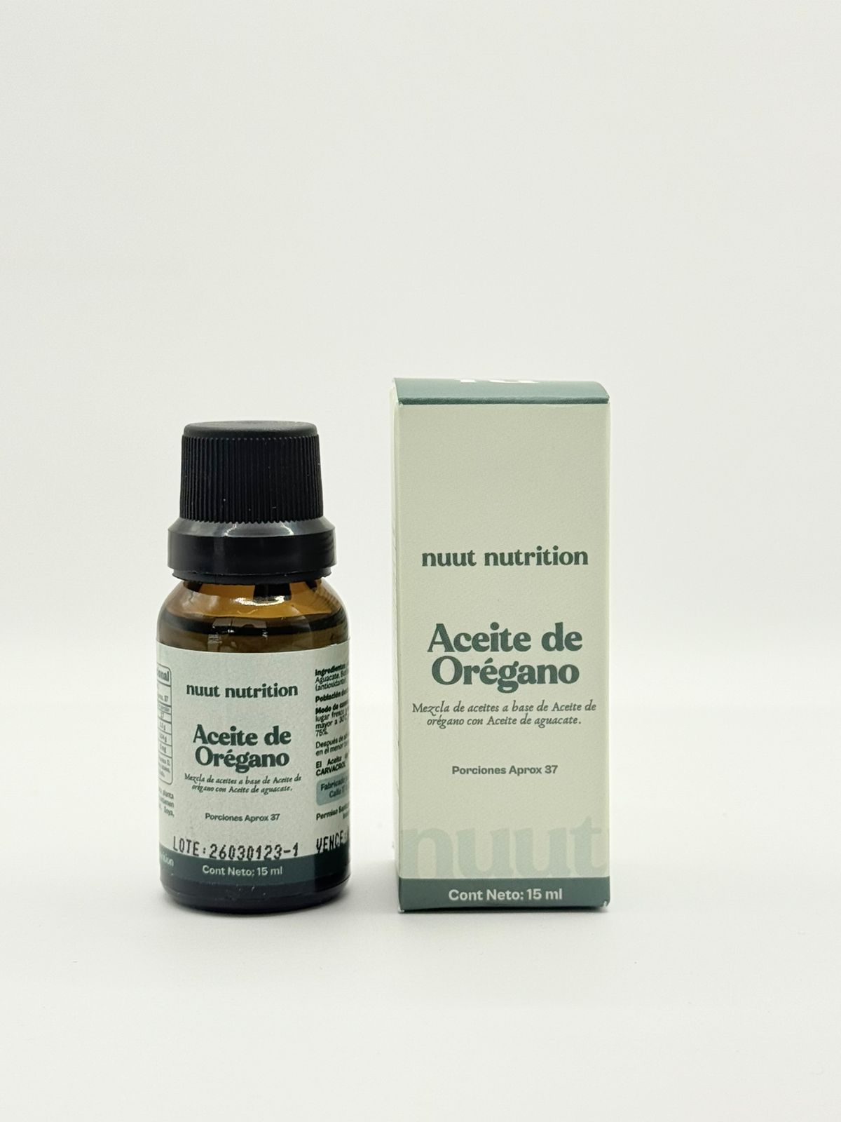 Aceite de Orégano nuut nutrition - Reverso